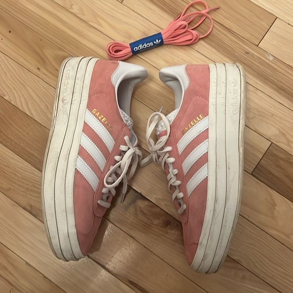 Adidas Gazelle Bold in Pink/White Suede Size 9 - Picture 7 of 10